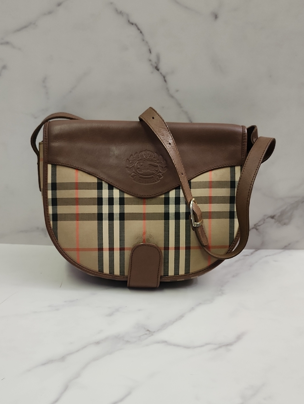 Authentic Vintage Burberry's Nova Check Shoulder Bag With Digital COA